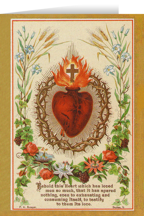 French Sacred Heart Greeting Cards