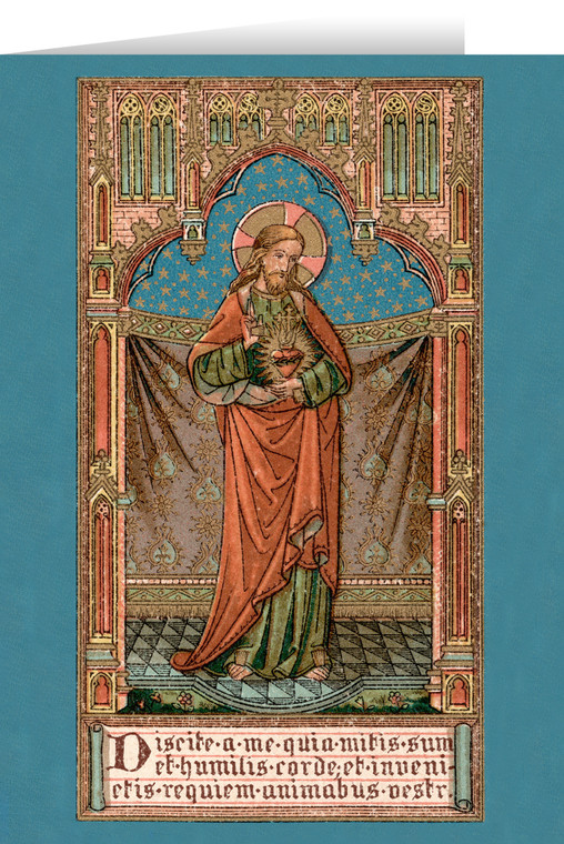 Illuminated Manuscript Sacred Heart Greeting Cards
