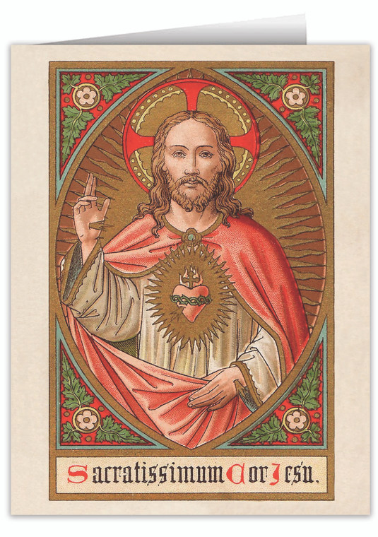 Antique Belgian Sacred Heart Note Card