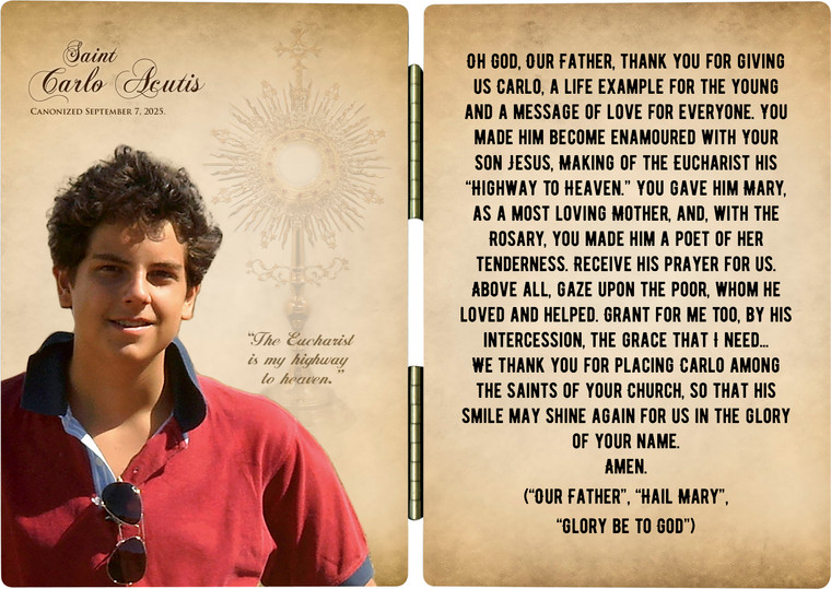 Saint Carlo Acutis Diptych with Canonization Date