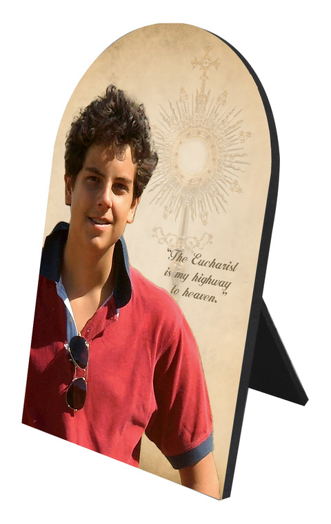 St. Carlo Acutis Arched Desk Plaque