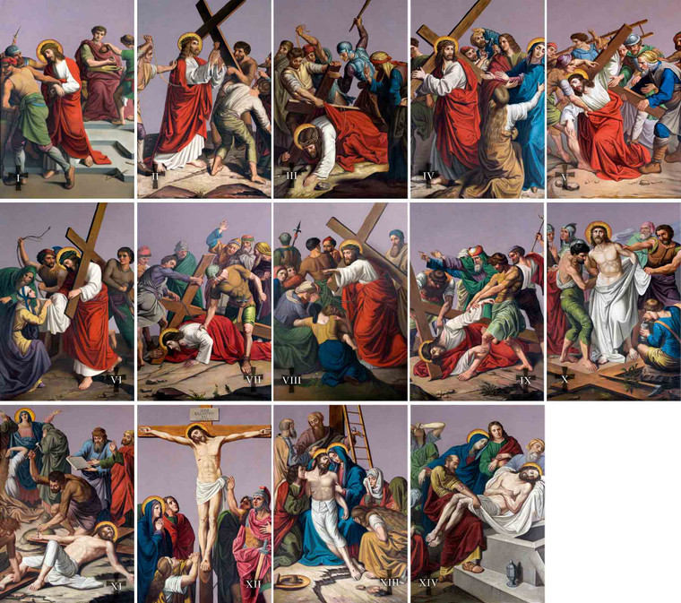 4x6 St. Peter's Outdoor Stations of the Cross Aluminum Prints (Set of 14)