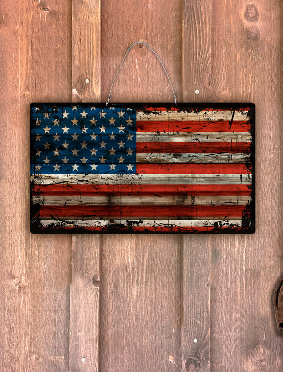 Barnwood Flag Door Hanger