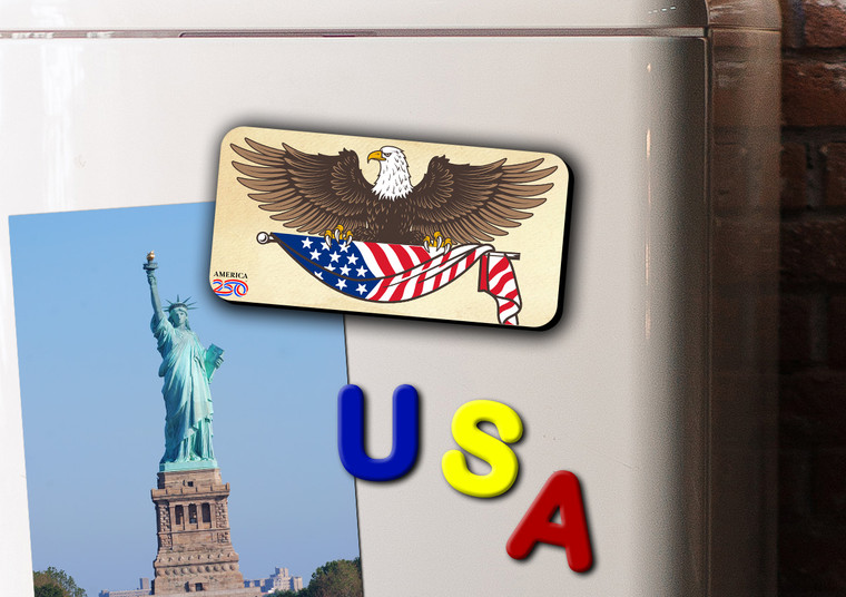 Eagle and Flag Parchment Magnet