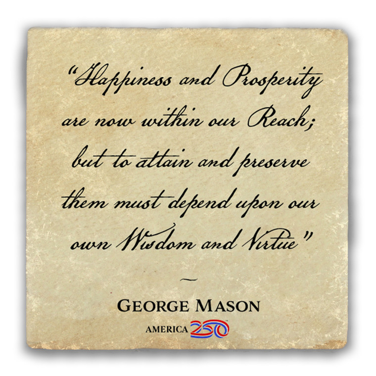 "Wisdom and Virtue" Tumbled Stone Coaster