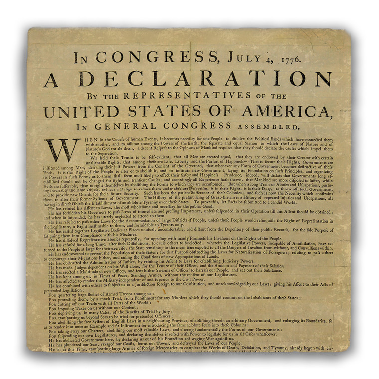 The Declaration of Independence Tumbled Stone Coaster