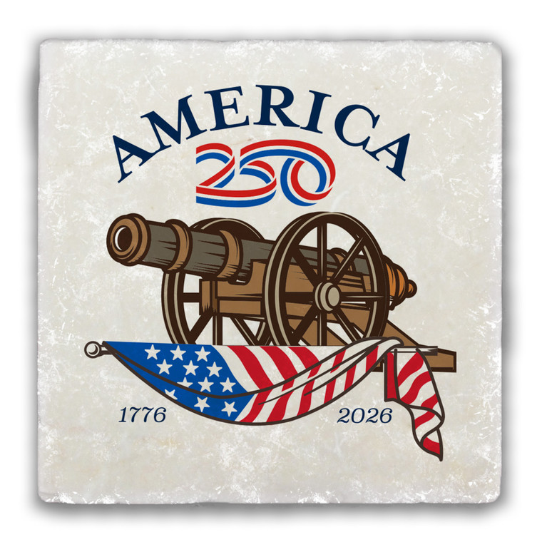 America250™ Cannon Tumbled Stone Coaster
