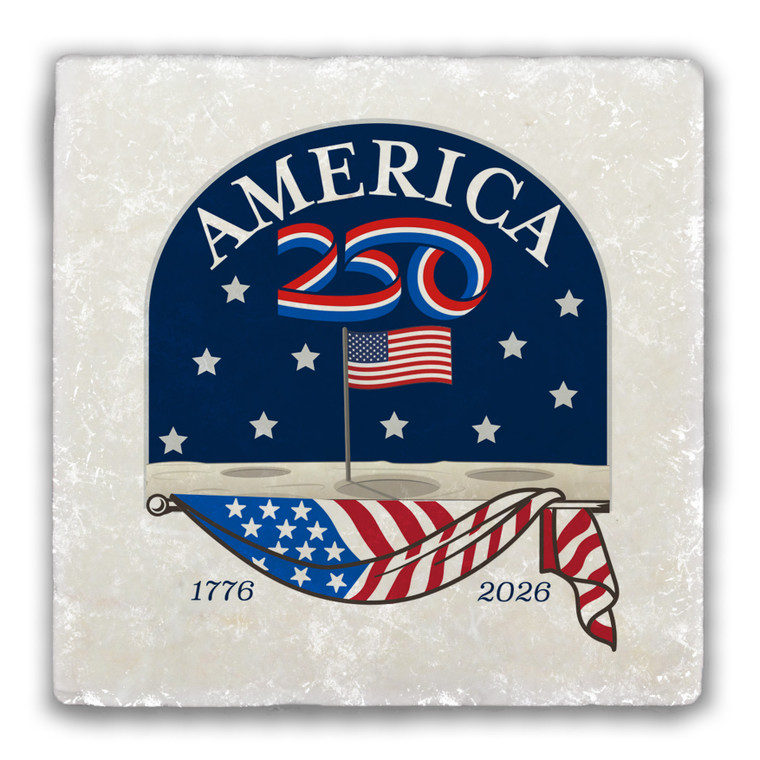 America250™ Moon Landing Tumbled Stone Coaster