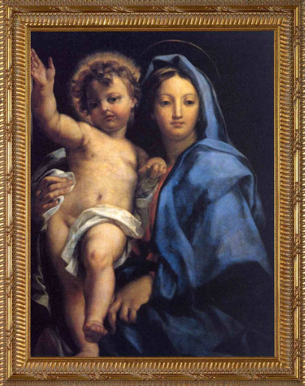 Madonna and Child by Maratta - Ornate Gold Framed Canvas