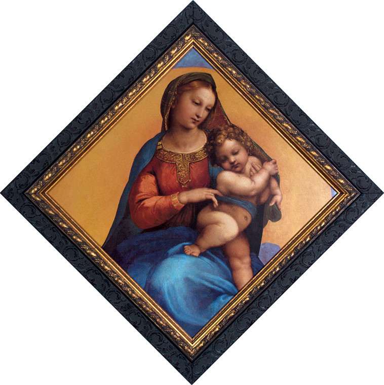 Madonna of Foligno Detail - Dark Ornate Framed Art