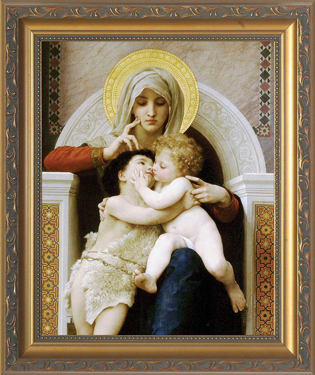 Mary, Jesus & St. John by Bouguereau - Ornate Framed Art