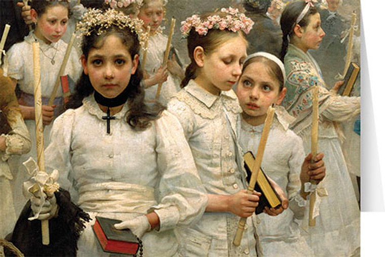 After the First Holy Communion (Detail 3 Girls) Greeting Card