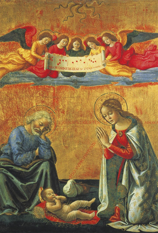 Nativity by Ghirlandaio Indoor Outdoor Aluminum Print