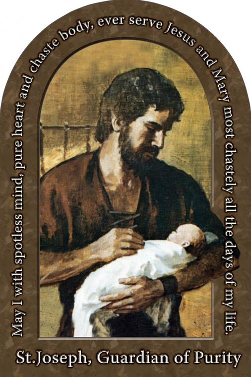 St. Joseph Guardian of Purity Prayer Arched Magnet