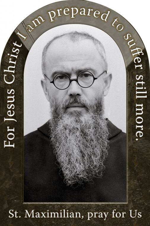 St. Maximilian Kolbe Prayer Arched Magnet