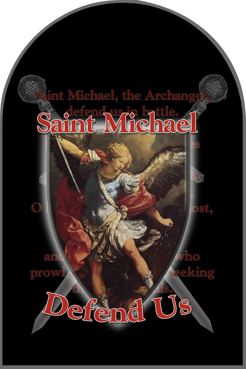 St. Michael Defend Us Arched Magnet