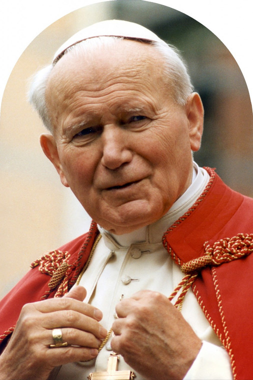 St. John Paul II Addressing the Faithful Arched Magnet