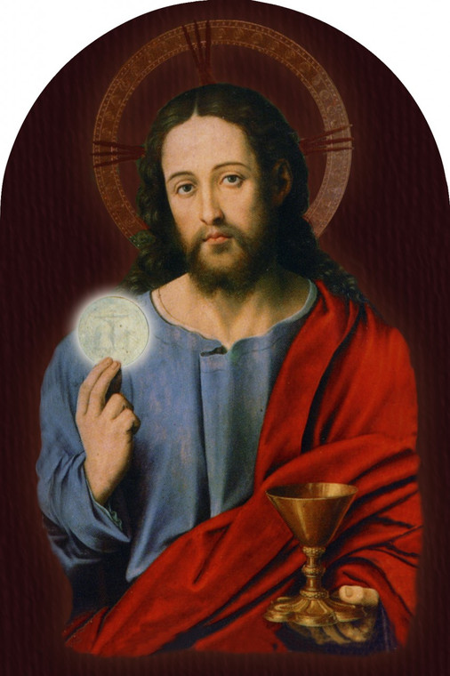 Christ With Eucharist Arched Magnet