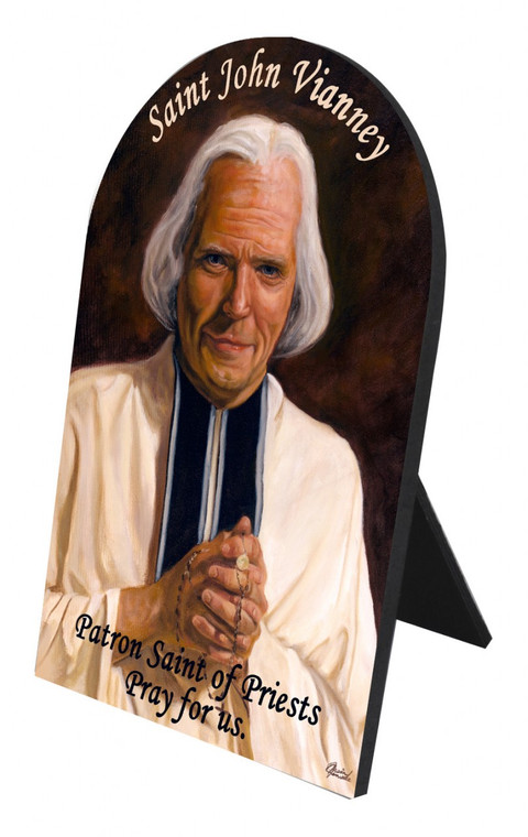 St. John Vianney Arched Desk Plaque