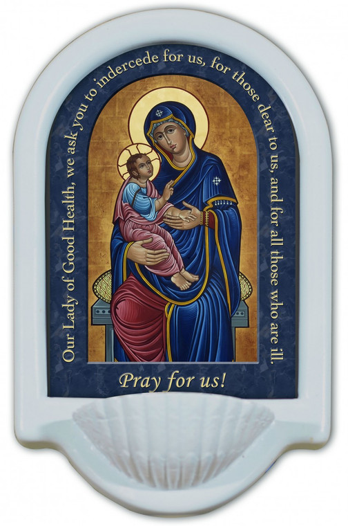 Our Lady of Good Health Prayer Holy Water Font