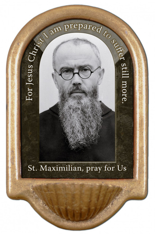 St. Maximilian Kolbe Prayer Holy Water Font