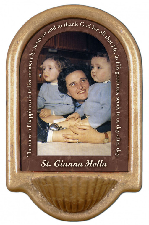 St. Gianna Molla Prayer Holy Water Font
