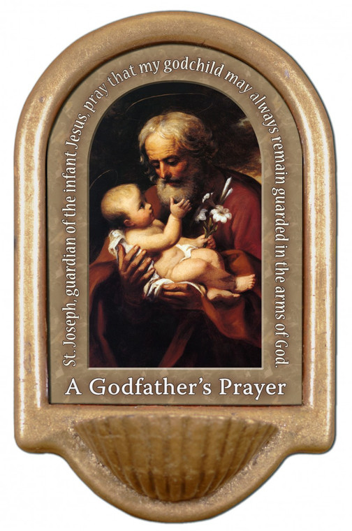 St. Joseph (Older) Godfather's Prayer Holy Water Font