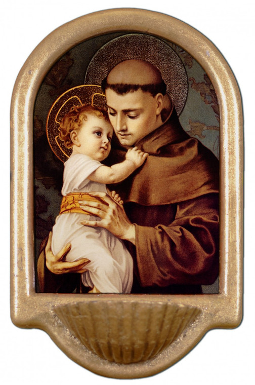 St. Anthony with Jesus Holy Water Font