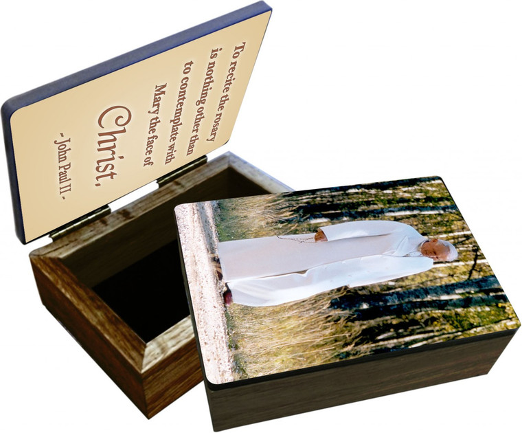 St. John Paul II Walking Rosary Keepsake Box