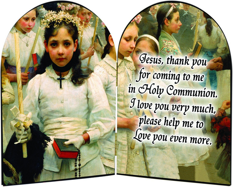 After the First Communion (Detail 1 Girl) Arched Diptych