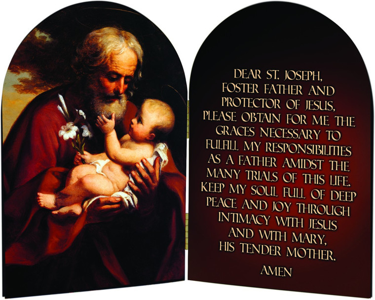 St. Joseph A Father's Prayer Arched Diptych
