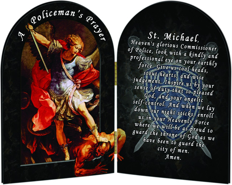 St. Michael Police Officer's Prayer Arched Diptych