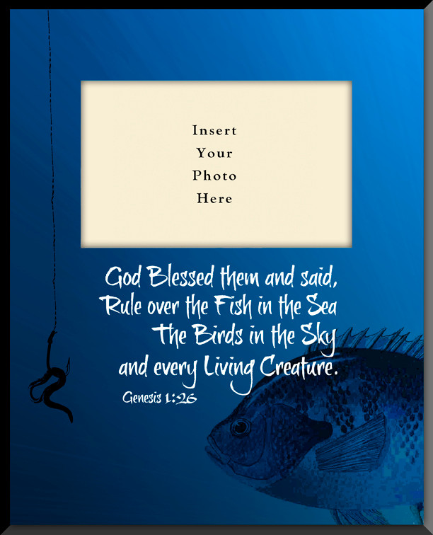 Fishing 'Genesis 1:26' Vertical Picture Frame (Insert Your Photo)