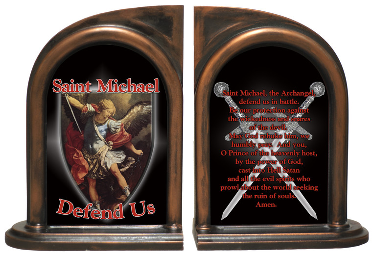 St. Michael Defend Us Bookends