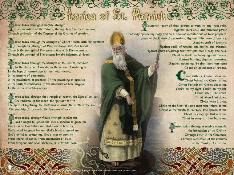 St. Patrick With Prayer Poster