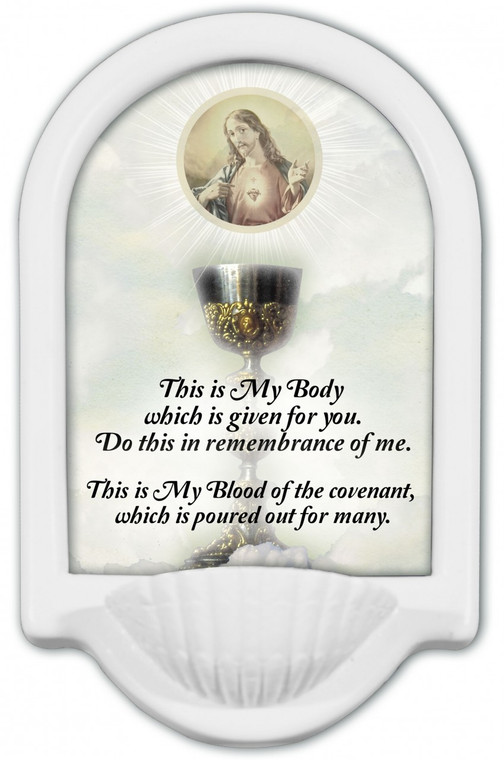 Chalice with Sacred Heart Holy Water Font