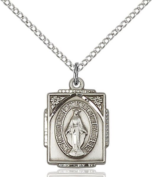 Sterling Silver Miraculous Medal Square