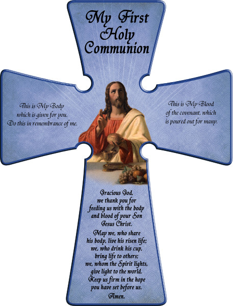 First Communion (Blue) Wall Cross