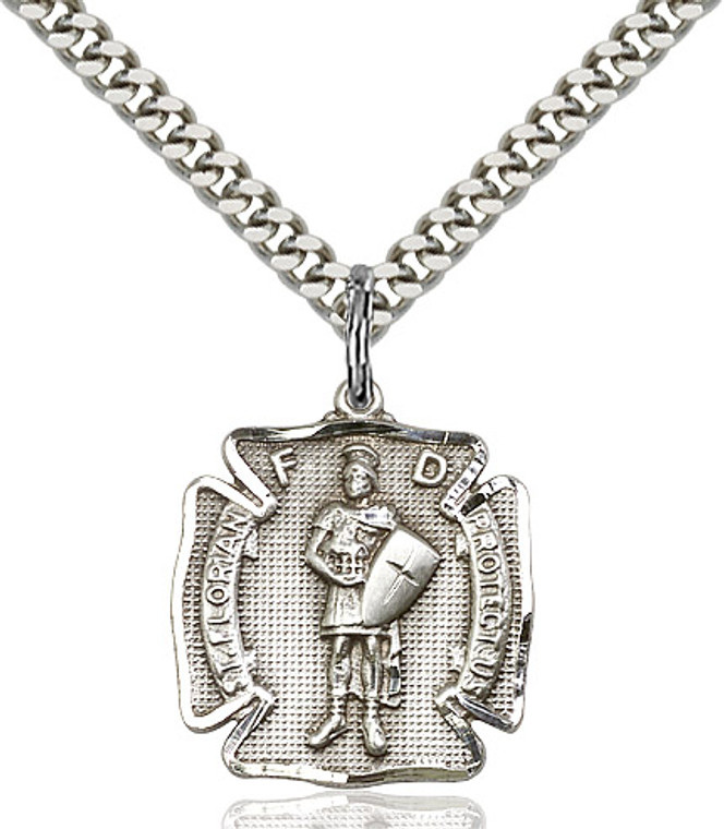 Sterling silver medal on a 24 inch stainless chain