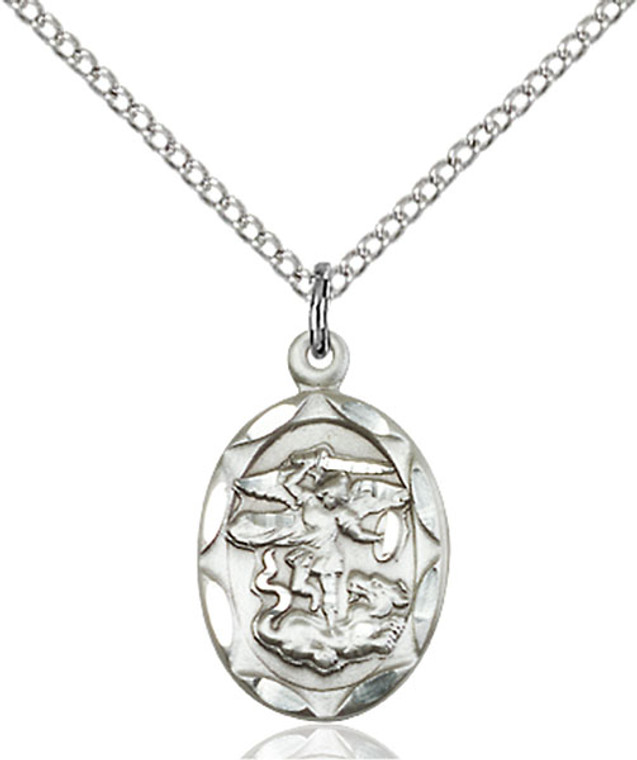 Sterling Silver St. Michael Medal Small Oval Sterling Silver St. Michael Medal Small Oval