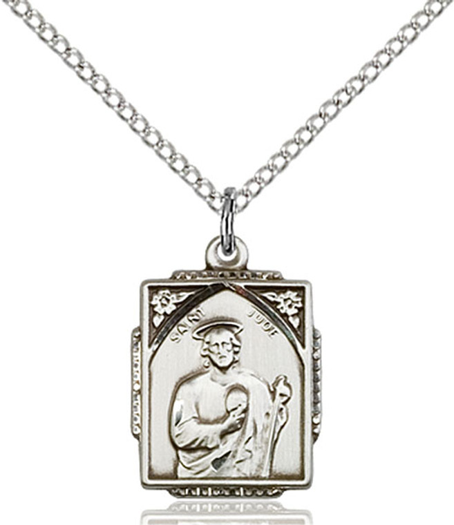 Sterling Silver St. Jude Medal Square