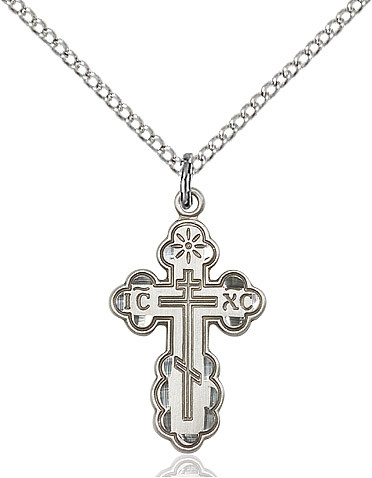 Sterling silver cross on a 24 inch stainless chain