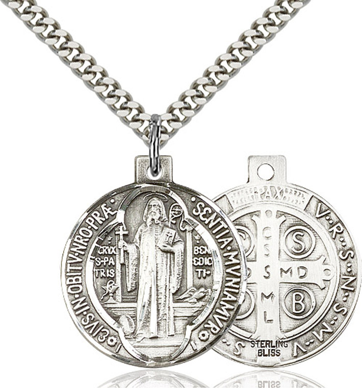 Sterling silver medal on a 24 inch stainless chain