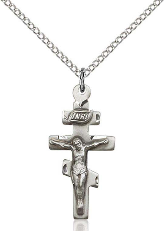 Sterling silver crucifix on a 18 inch stainless chain