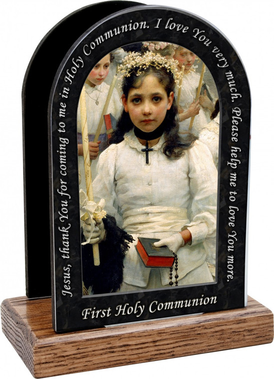 After the First Holy Communion (Detail 1 Girl) Prayer Table Organizer (Vertical)