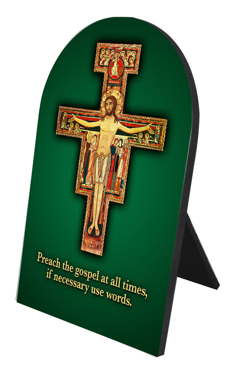 Preach the Gospel Cross Arched Desk Plaque