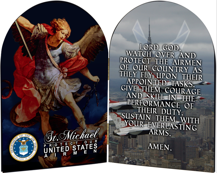 Air Force St. Michael I Arched Diptych Air Force St. Michael I Arched Diptych