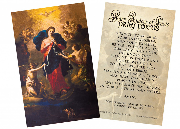 Mary Undoer of Knots Pope Francis' Prayer Holy Card