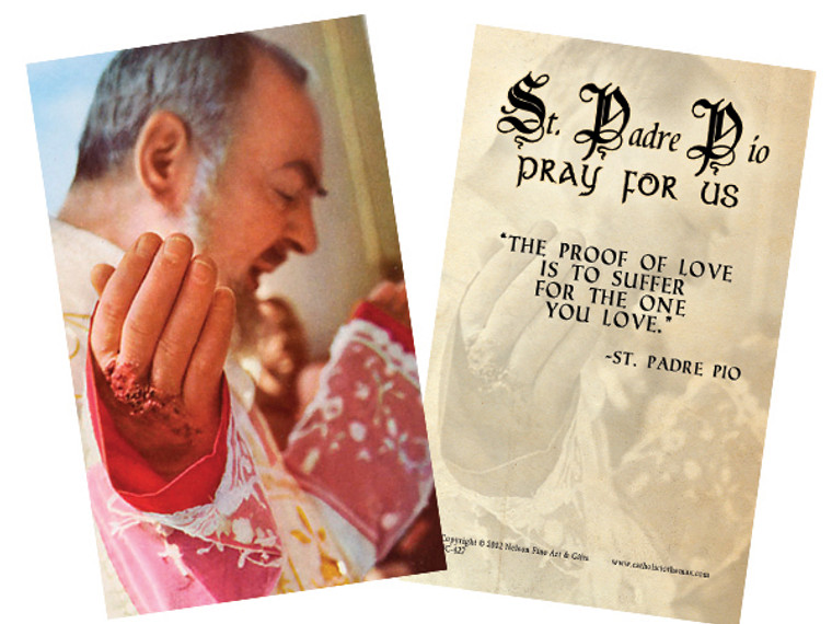 St. Padre Pio Holy Card St. Padre Pio Holy Card