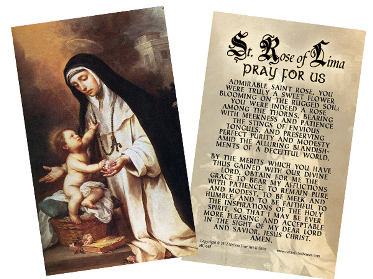 St. Rose of Lima Holy Card St. Rose of Lima Holy Card